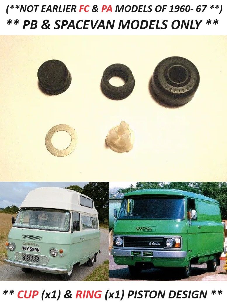 BRAKE MASTER CYLINDER REPAIR SEALS KIT (Commer PB Van & Dodge Spacevan) (1725cc) (**From 1967- 83**)    